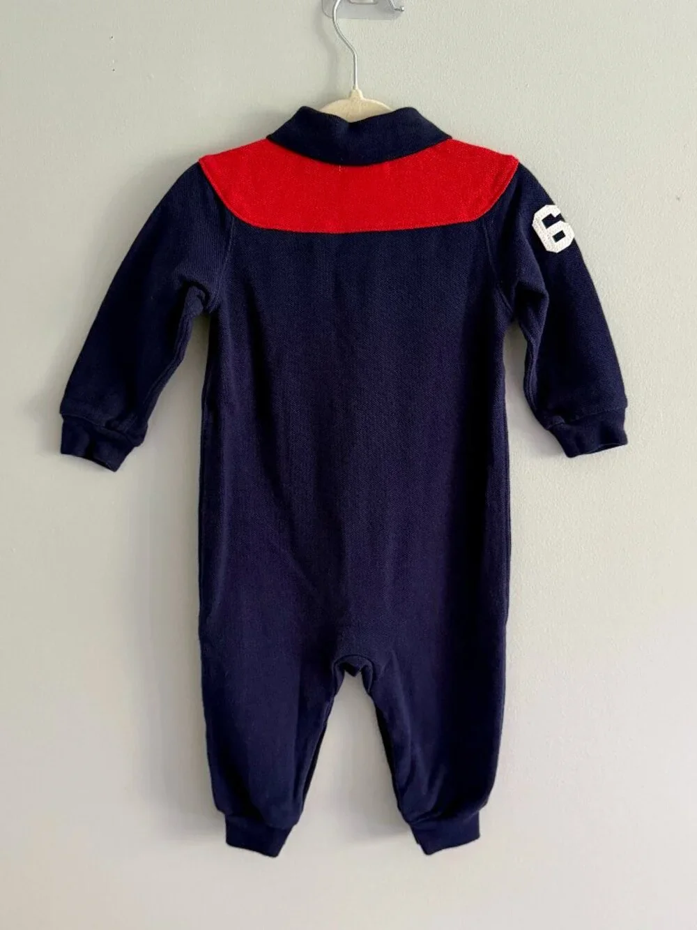 Ralph Lauren Baby Boys Rugby Romper Polo RL Long Sleeve 6M - Picture 5 of 5